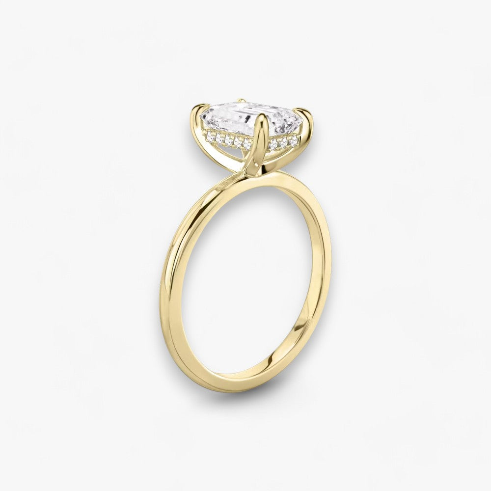 AMOUR (Emerald natural diamond yellow gold without pave)