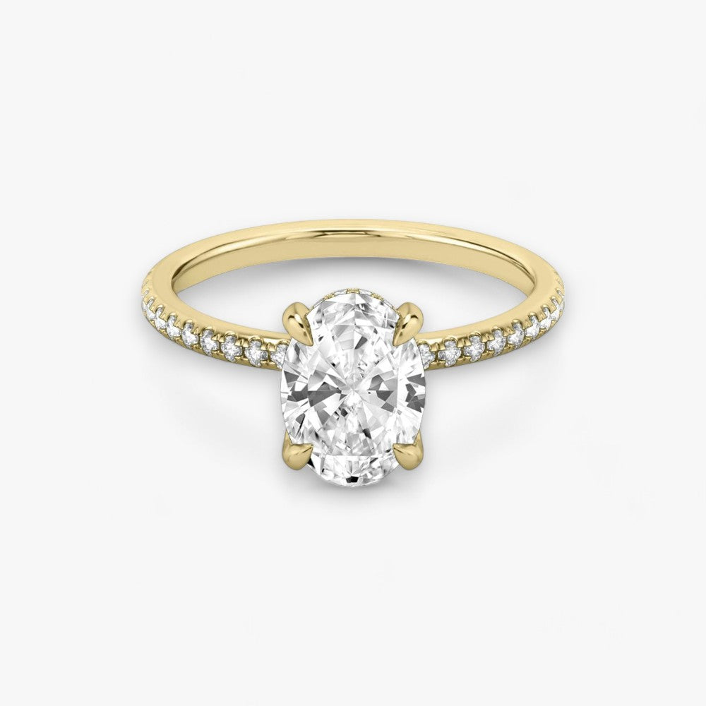 AMOUR (Oval natürlicher Diamant Gelbgold mit Pave)