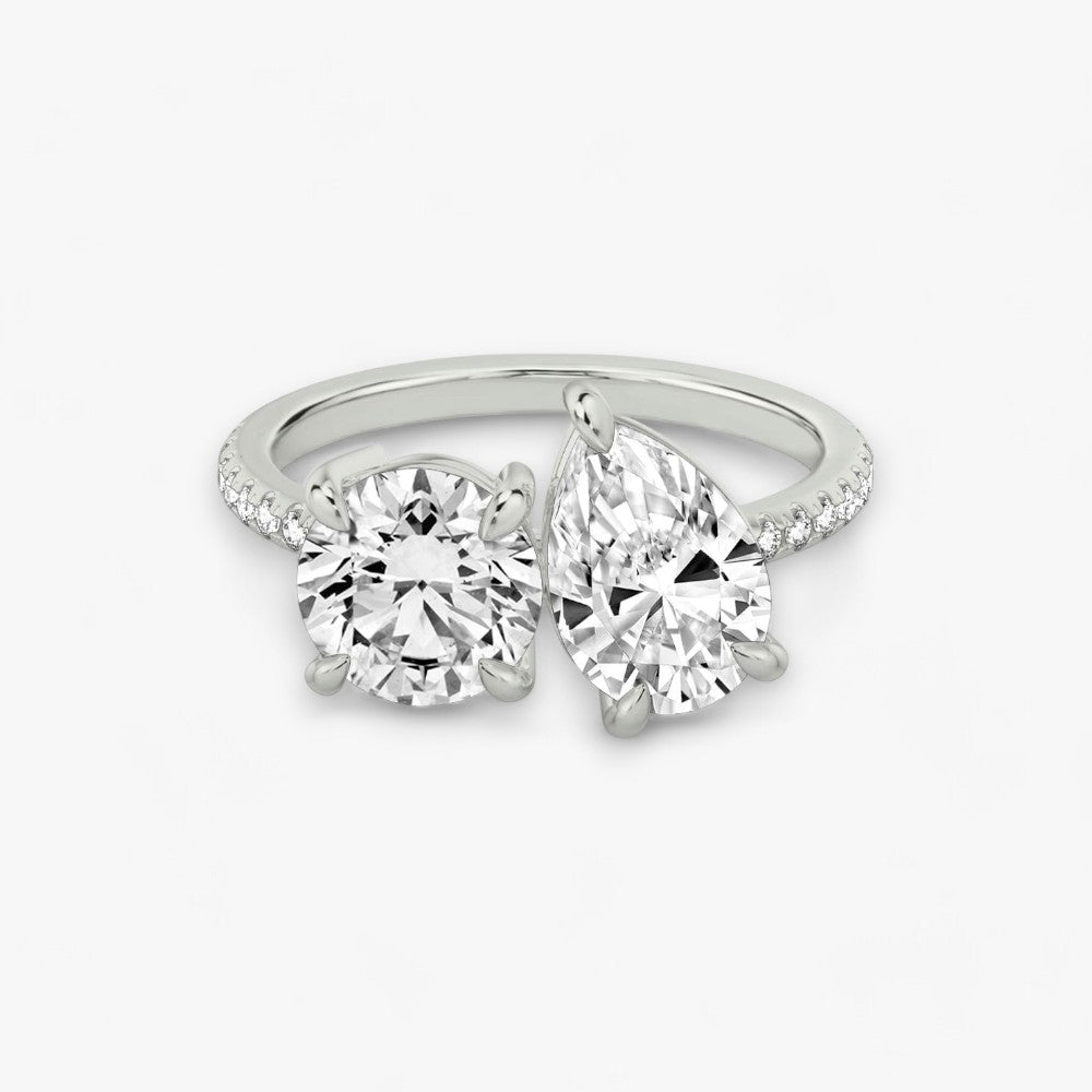 CHARM (Round+ Drop White Gold with Pavé LABGROWN)