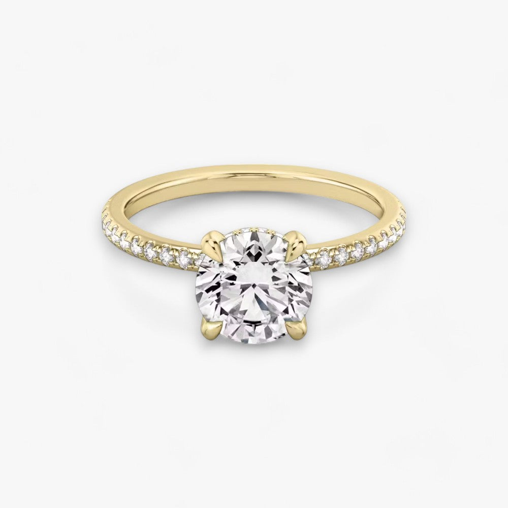 AMOUR (Round Natural Diamond Yellow Gold with Pave)