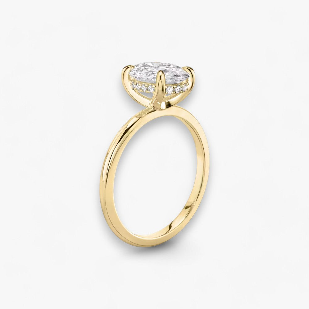 AMOUR (Oval natürlicher Diamant Gelbgold ohne Pave)