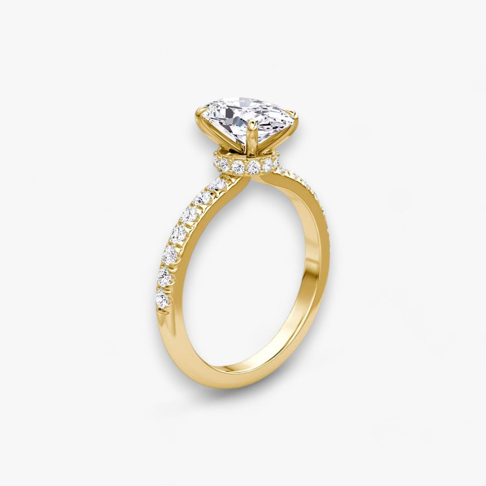 JOIE (Oval natürlicher Diamant Gelbgold mit Pave)