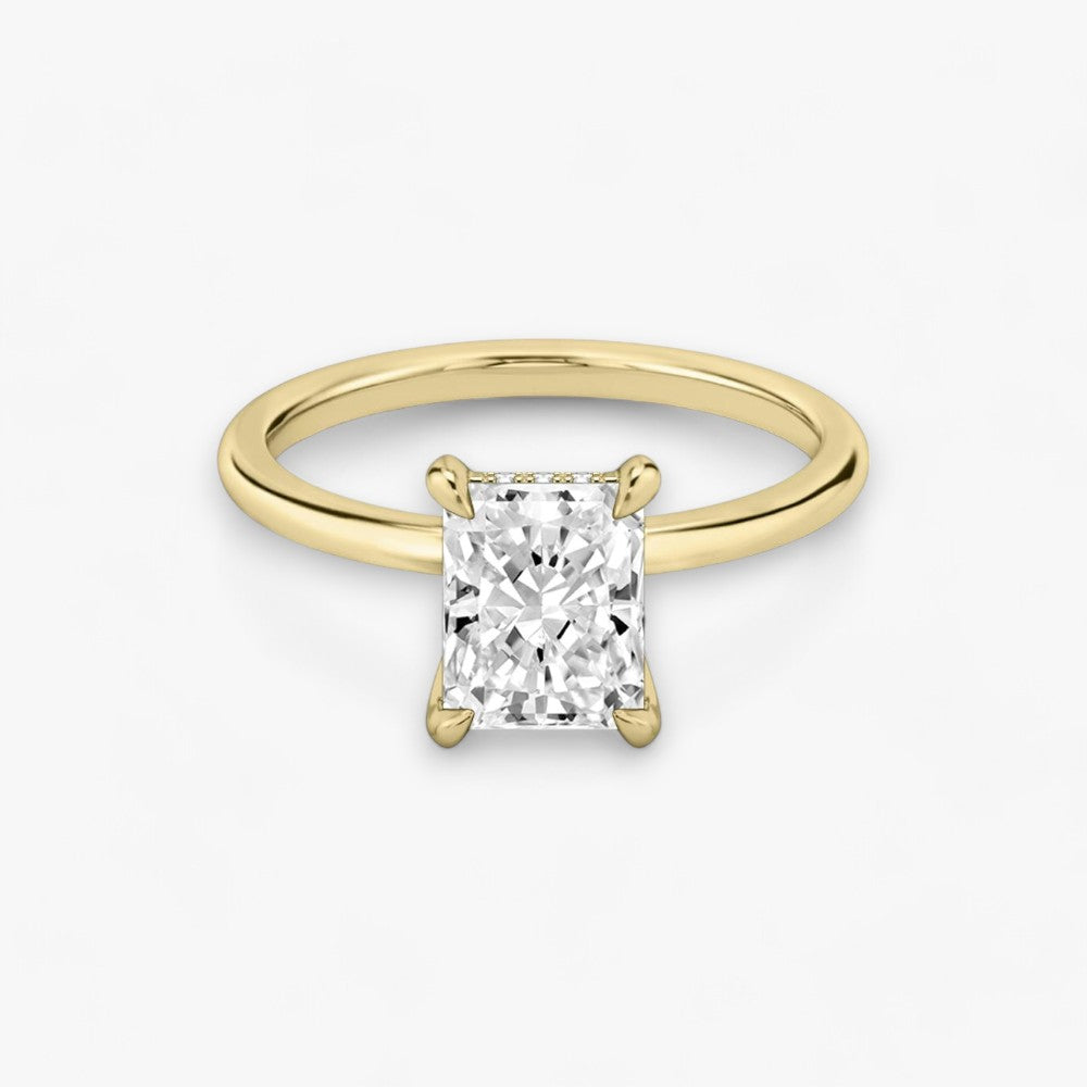 AMOUR (Radiant natürlicher Diamant Gelbgold ohne Pave)