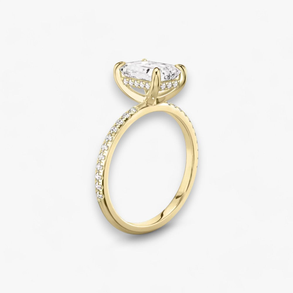 AMOUR (Emerald natural diamond yellow gold with pave)