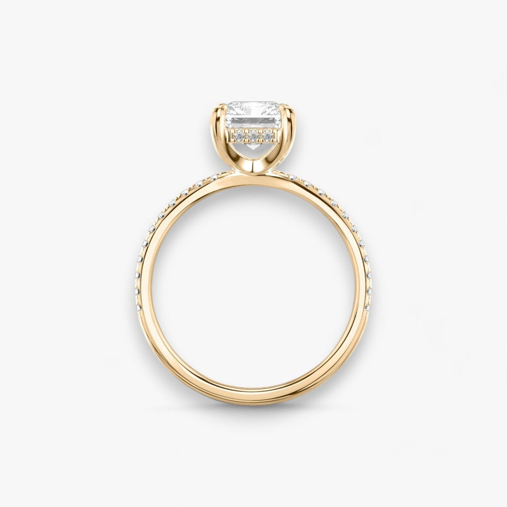 AMOUR (Radiant natürlicher Diamant Rosegold mit Pave)