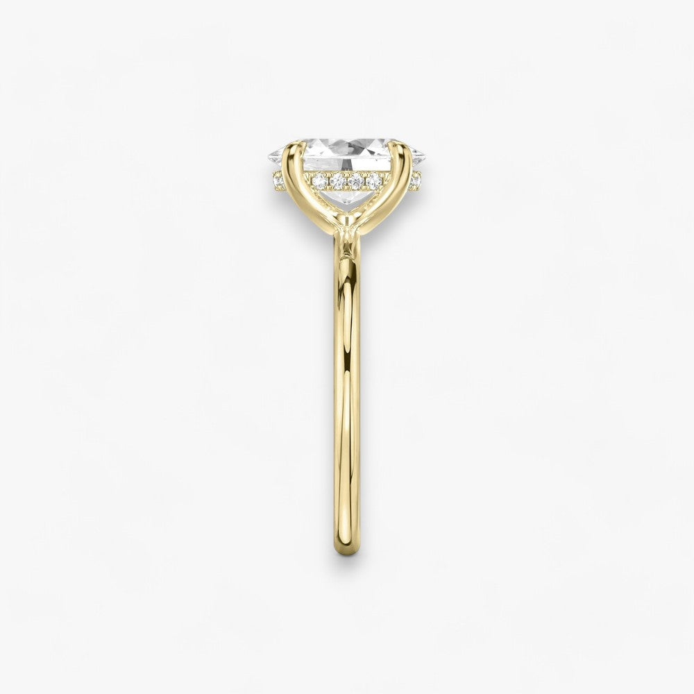 AMOUR (Oval natürlicher Diamant Gelbgold ohne Pave)