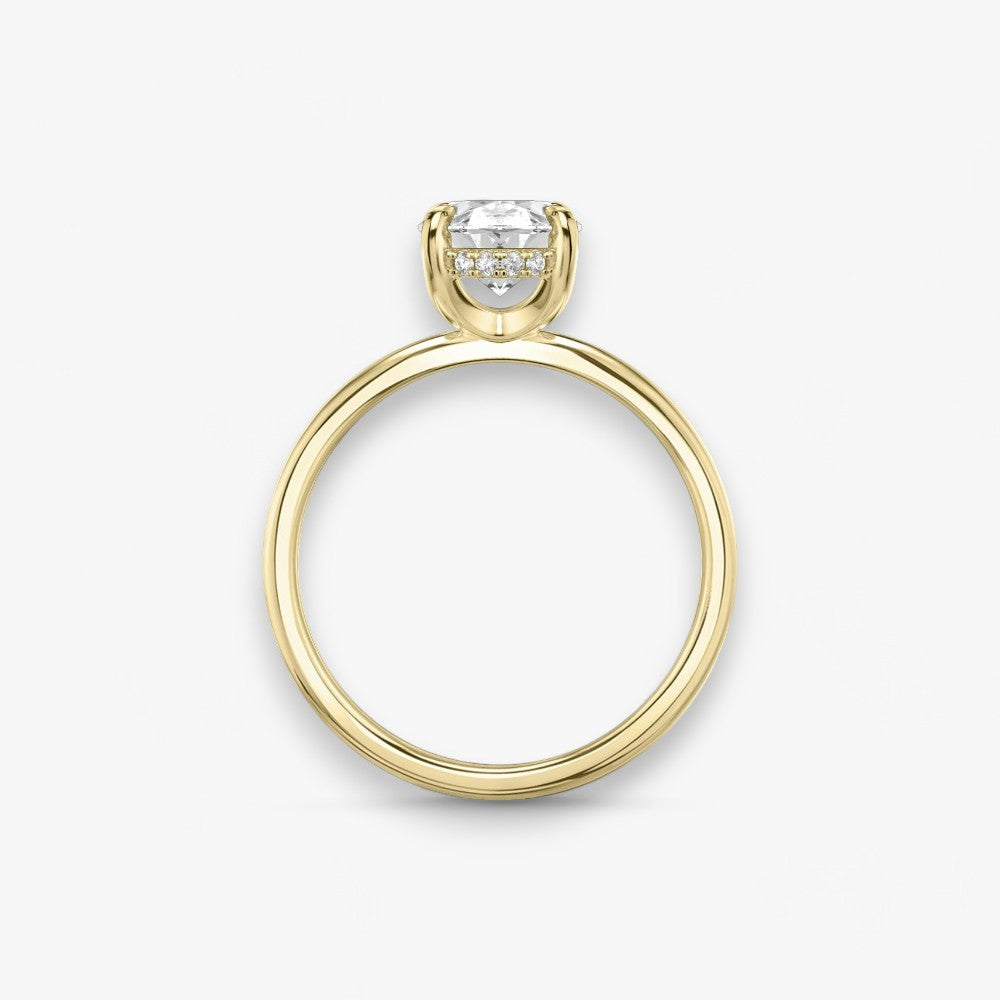 AMOUR (Oval natürlicher Diamant Gelbgold ohne Pave)