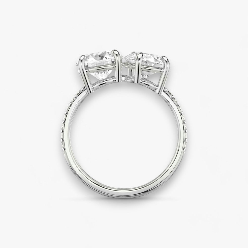 CHARM (Round+ Drop White Gold with Pavé LABGROWN)