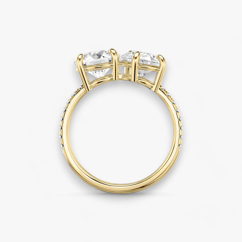 CHARM (Round+ Drop Yellow Gold with Pavé LABGROWN)