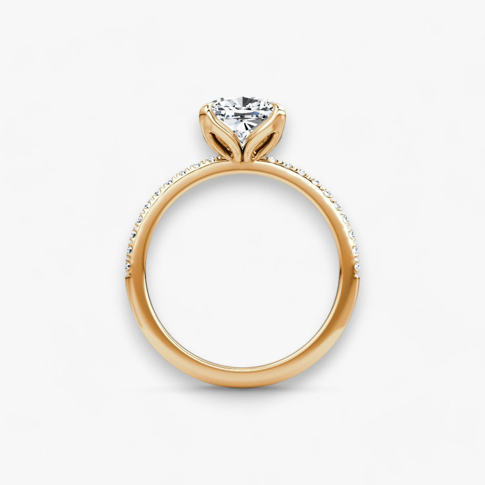 VENT (Cushion natural diamond rose gold with pave)