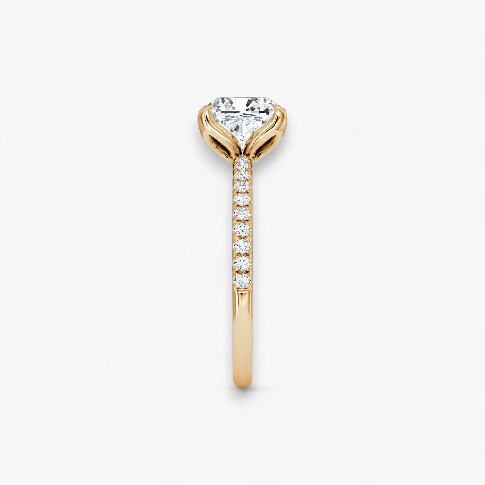 VENT (Cushion natural diamond rose gold with pave)