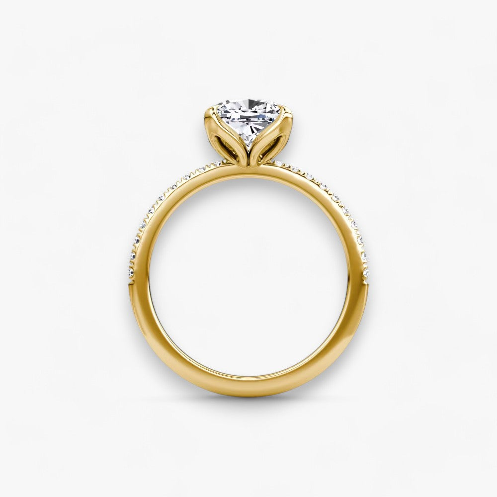 VENT (Cushion natural diamond yellow gold with pave)