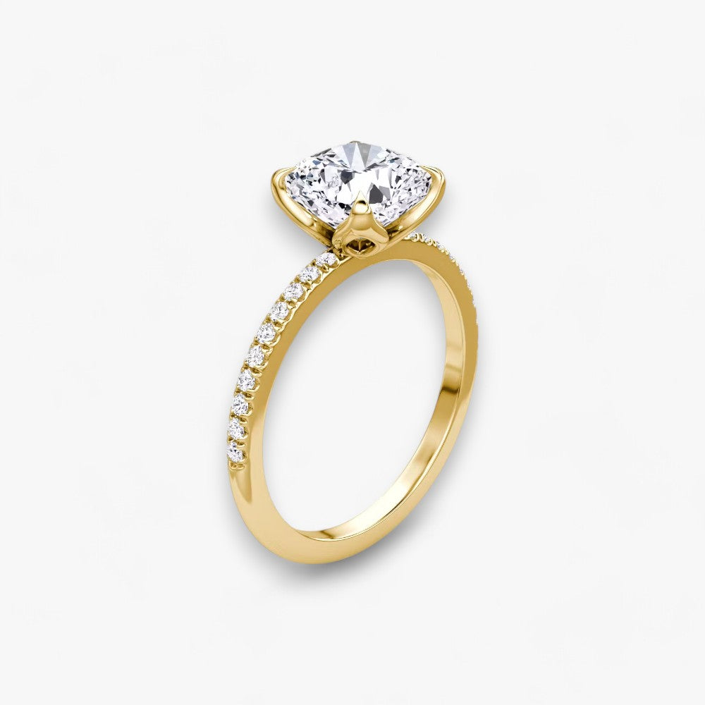 VENT (Cushion natural diamond yellow gold with pave)