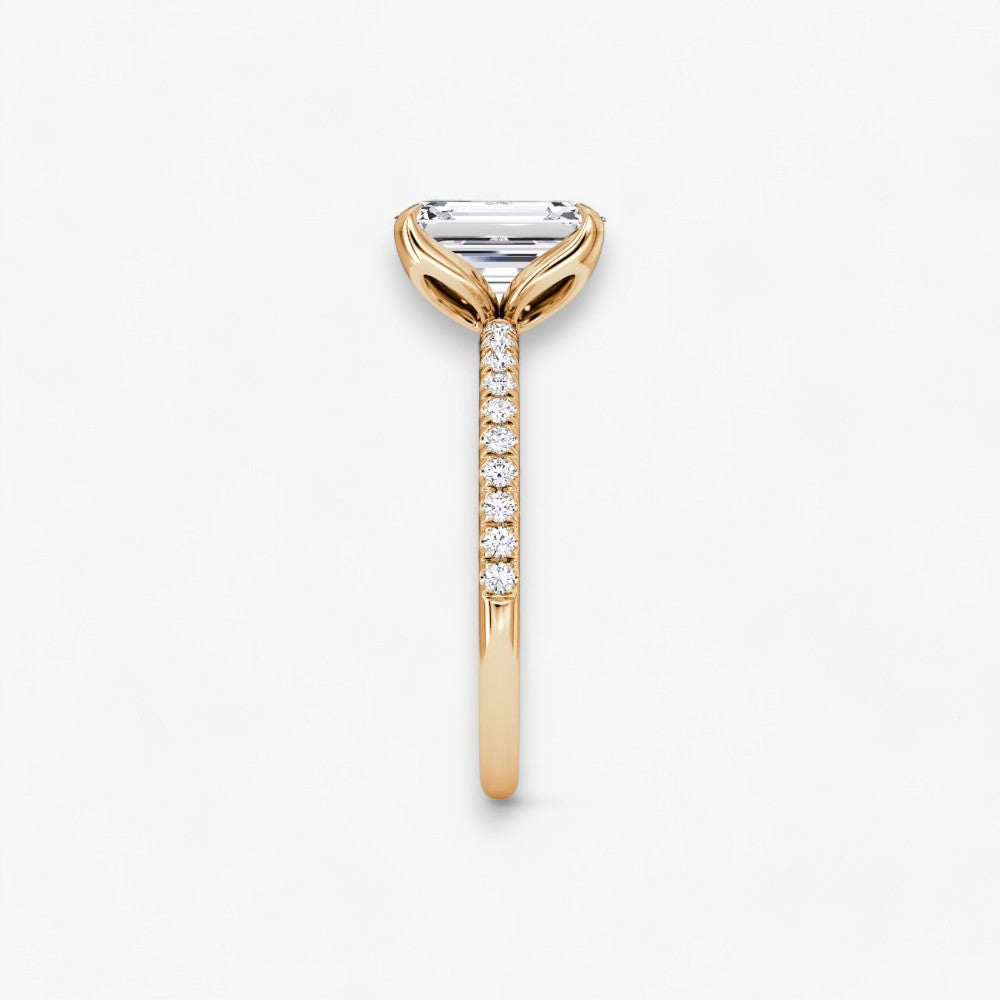 VENT (Emerald natural diamond rose gold with pave)