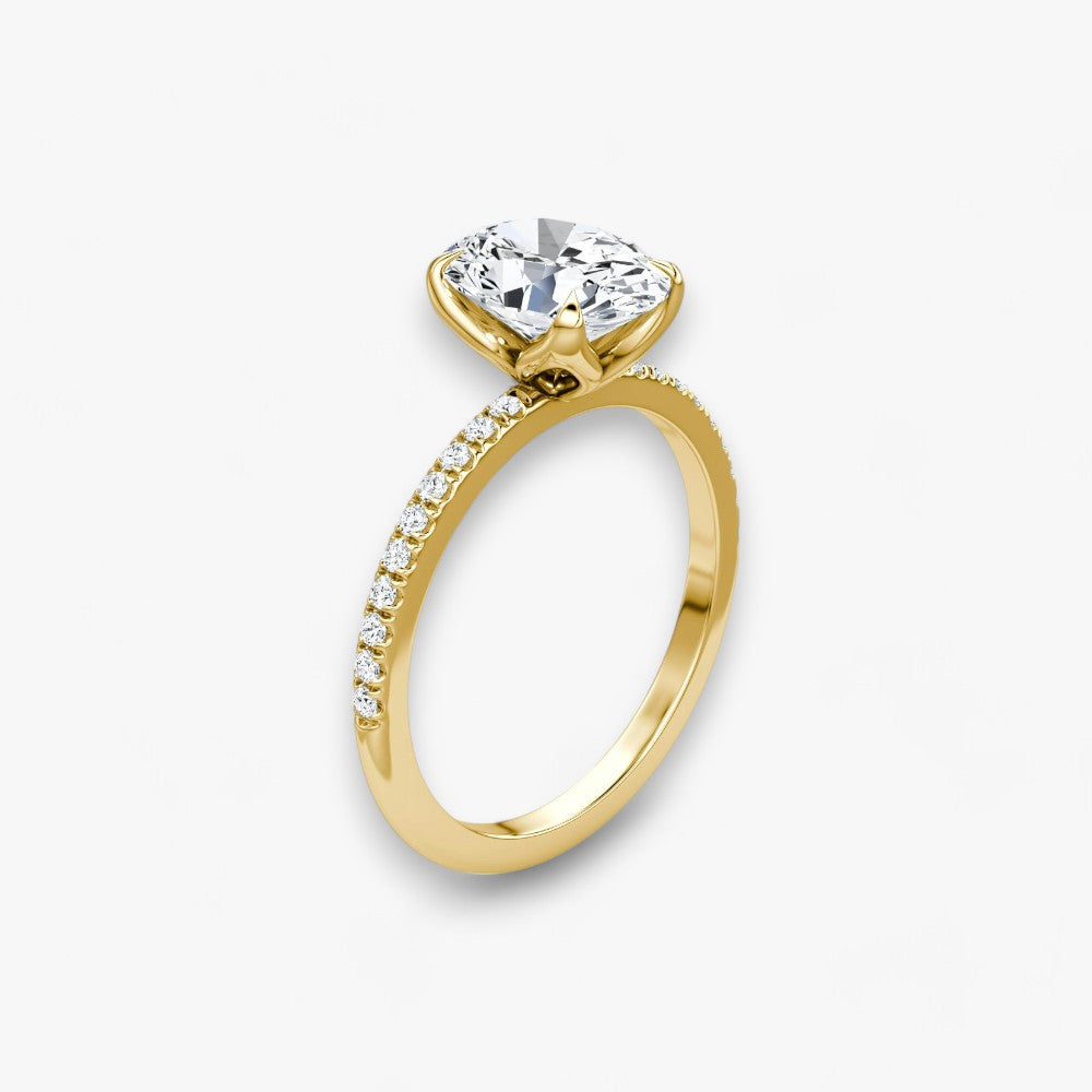 VENT (Oval natürlicher Diamant Gelbgold mit Pave)