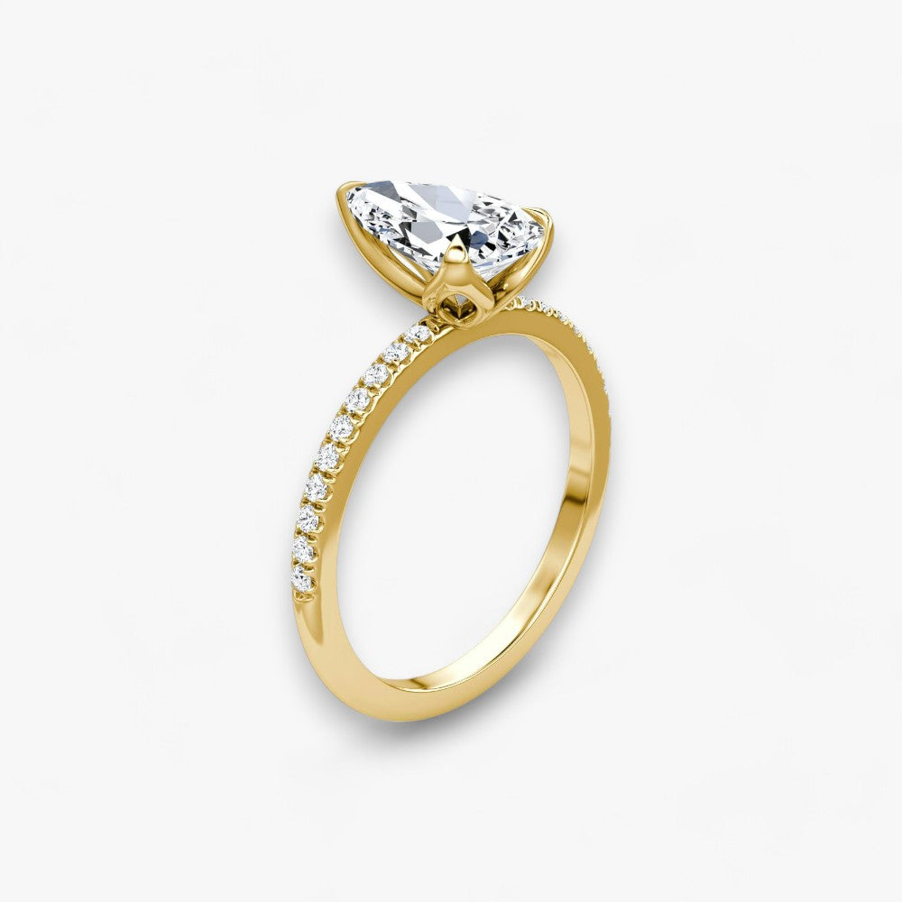 VENT (drop natural diamond yellow gold with pave)