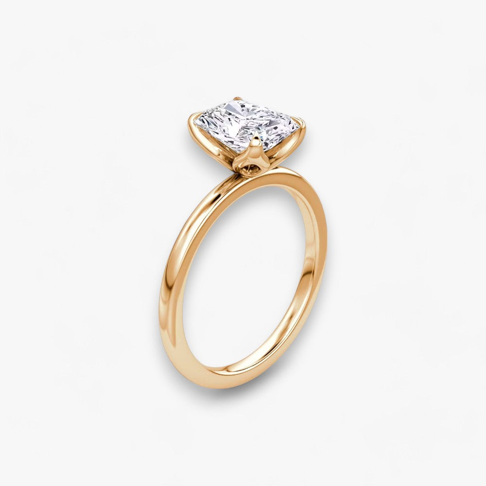 VENT (Radiant natural diamond rose gold without pave)