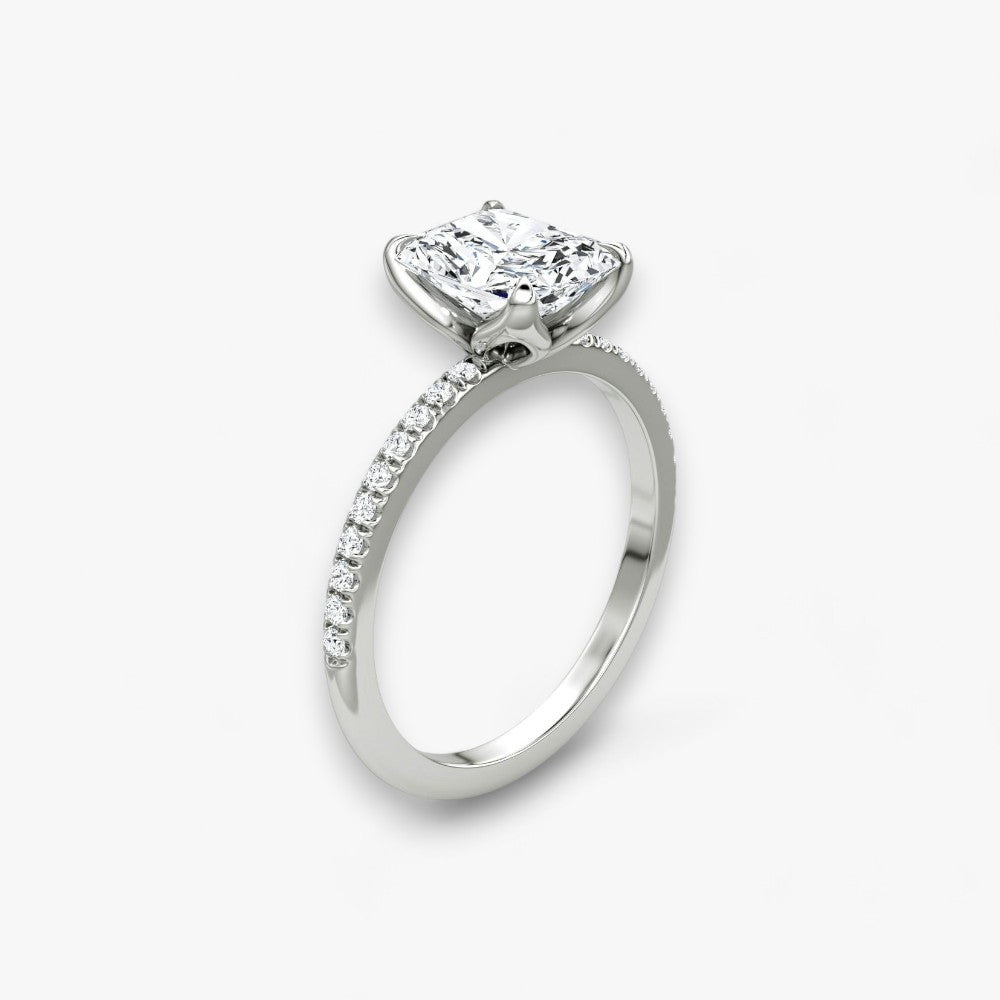 VENT (Radiant natural diamond white gold with pave)