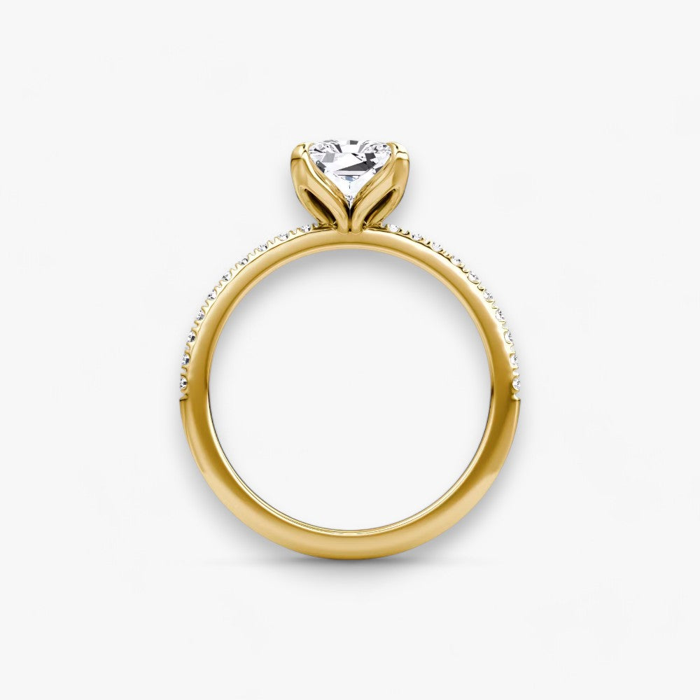 VENT (Radiant natürlicher Diamant Gelbgold mit Pave)