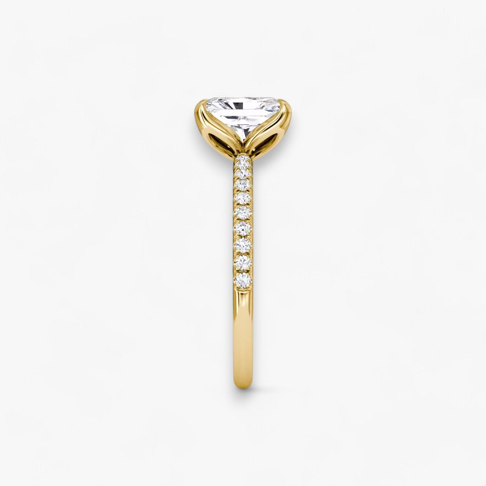 VENT (Radiant natural diamond yellow gold with pave)