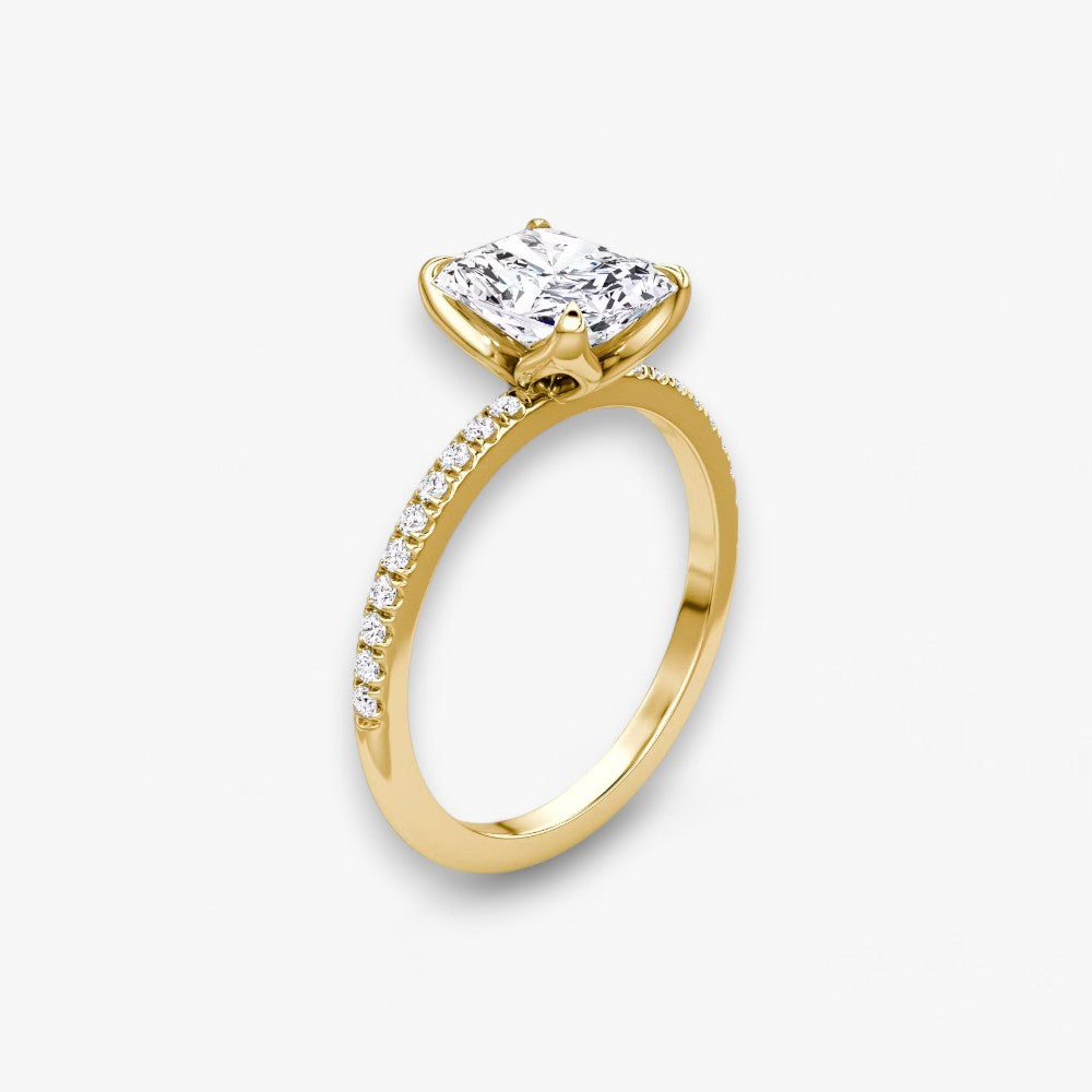 VENT (Radiant natürlicher Diamant Gelbgold mit Pave)