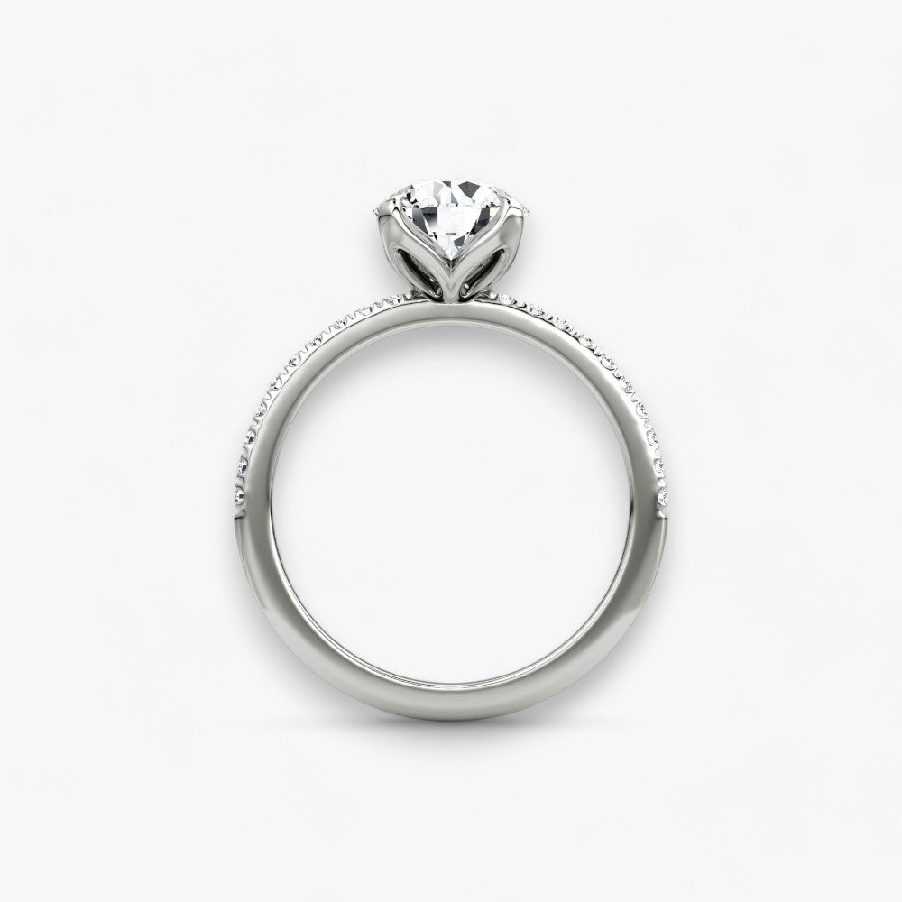 VENT (Round Natural Diamond White Gold with Pave)