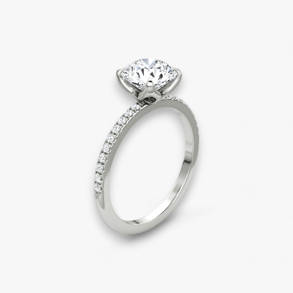 VENT (Round Natural Diamond White Gold with Pave)