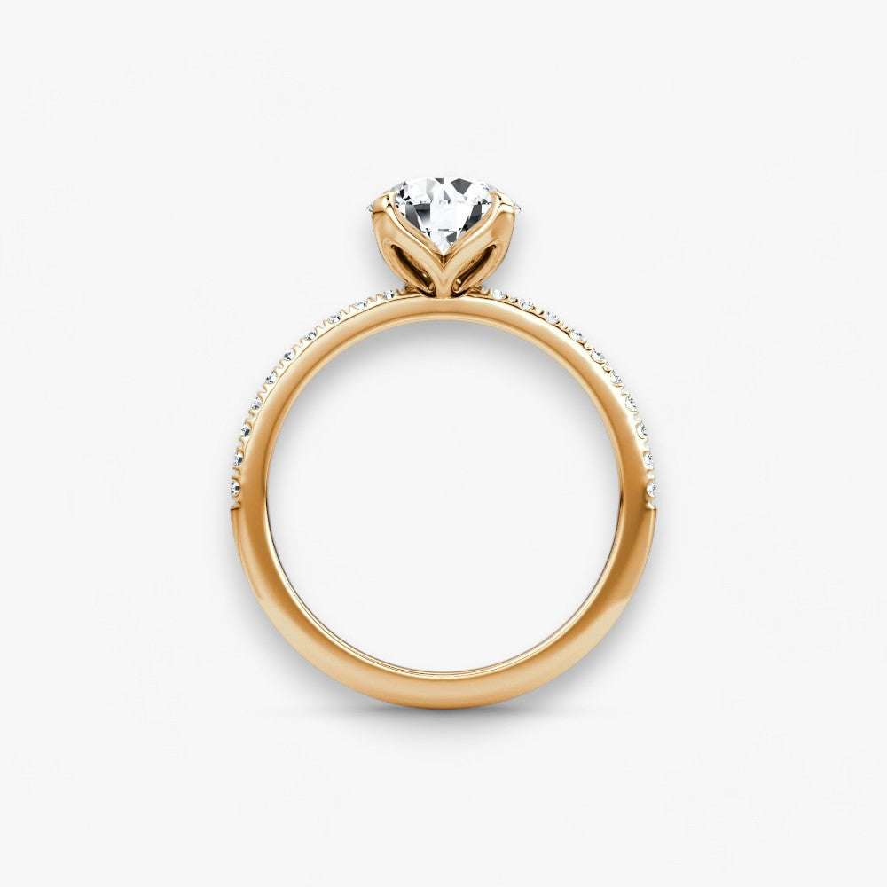 VENT (Round Natural Diamond Rose Gold with Pave)