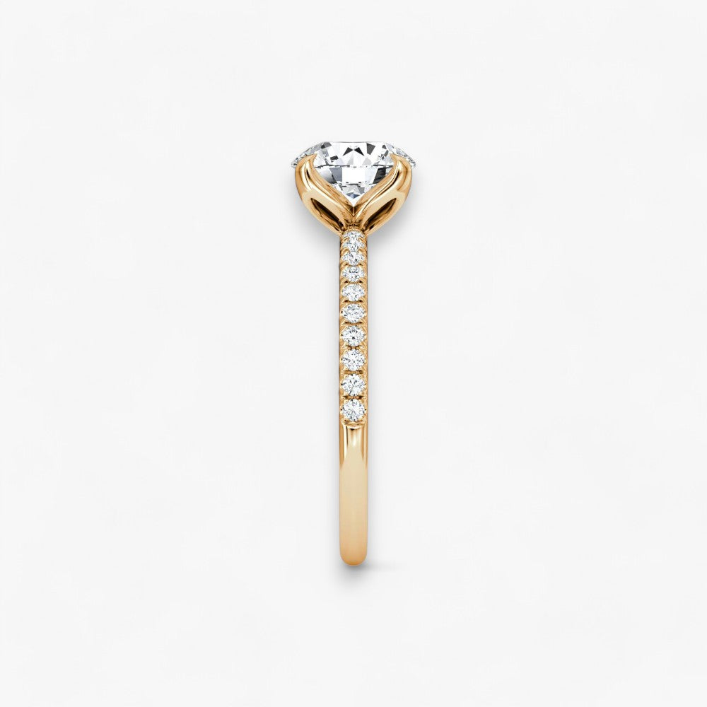 VENT (Round Natural Diamond Rose Gold with Pave)