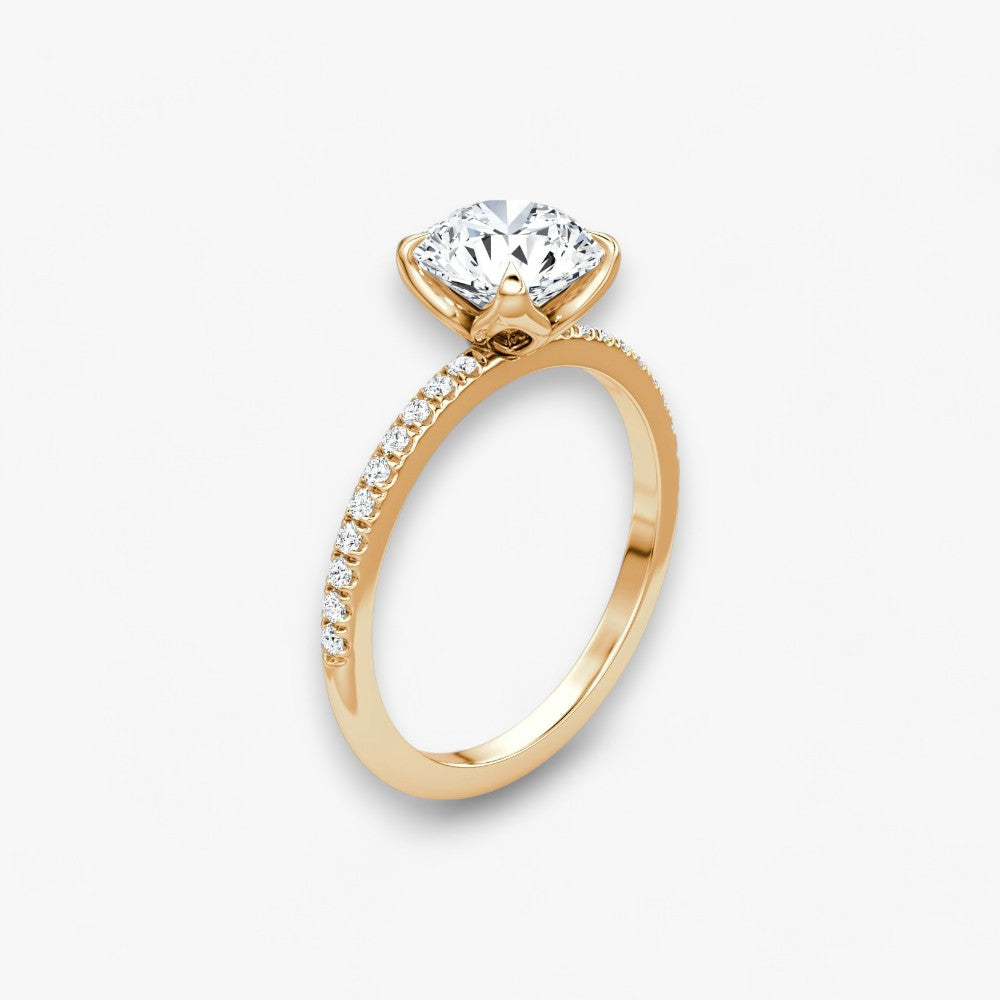 VENT (Round Natural Diamond Rose Gold with Pave)