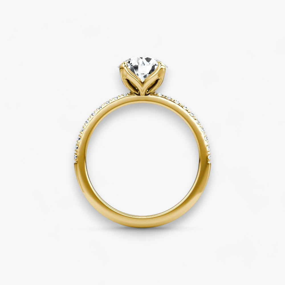 VENT (Rund natürlicher Diamant Gelbgold mit Pave)