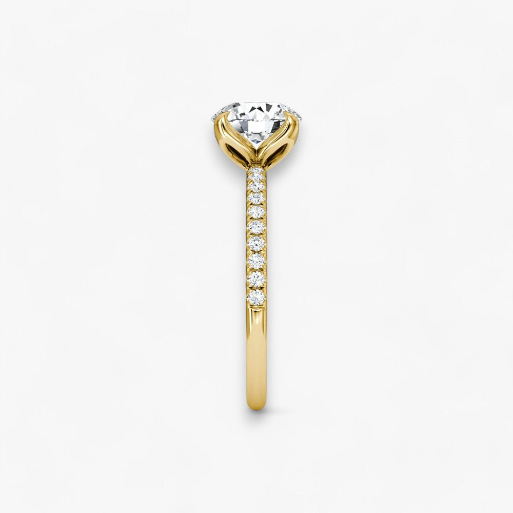 VENT (Round Natural Diamond Yellow Gold with Pave)