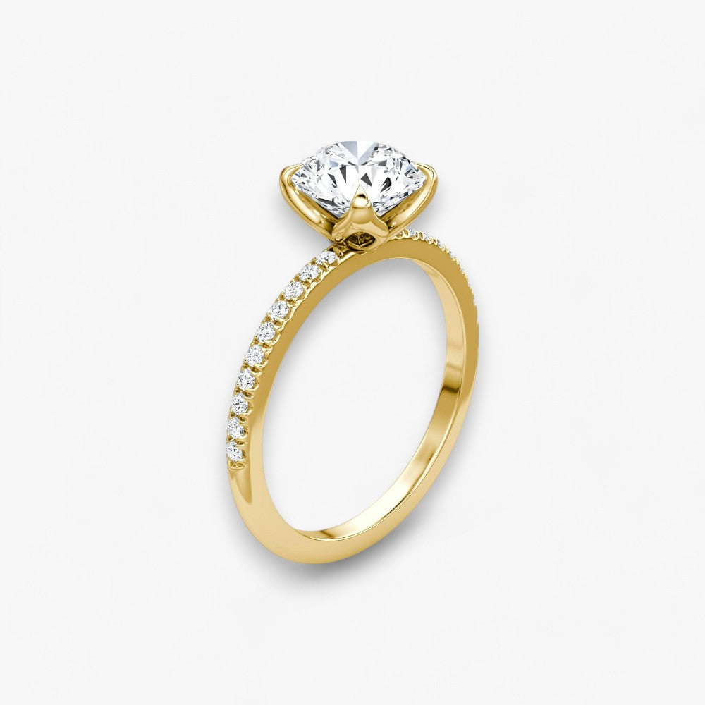 VENT (Round Natural Diamond Yellow Gold with Pave)