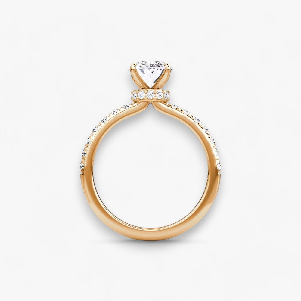 JOIE (Oval natürlicher Diamant Rosegold mit Pave)