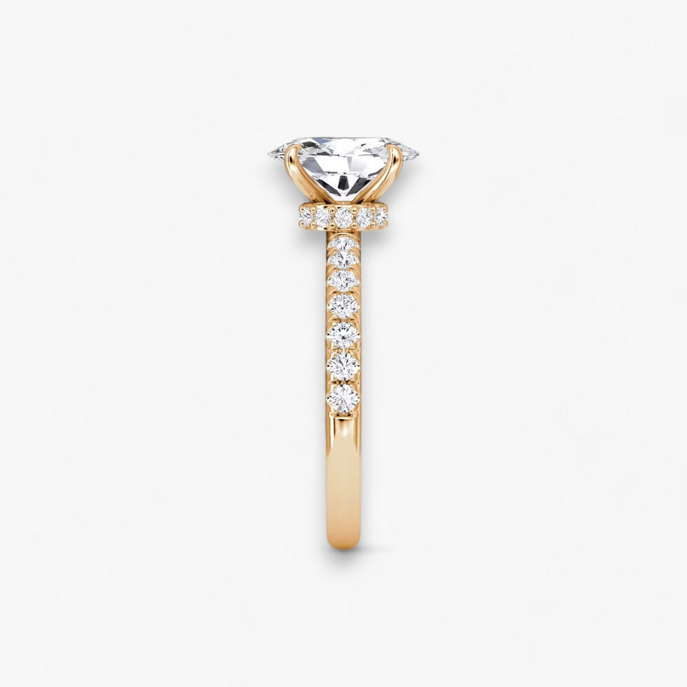 JOIE (Oval Natural Diamond Rose Gold with Pave)