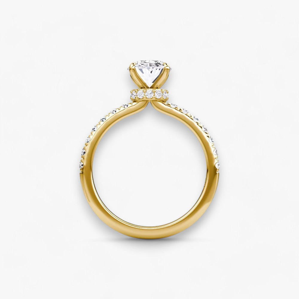 JOIE (Oval natürlicher Diamant Gelbgold mit Pave)