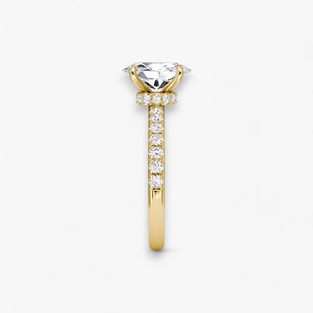 JOIE (Oval natürlicher Diamant Gelbgold mit Pave)