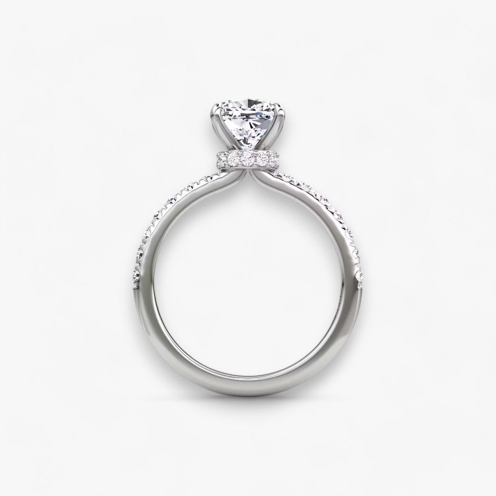 JOIE (Cushion natural diamond white gold with pave)