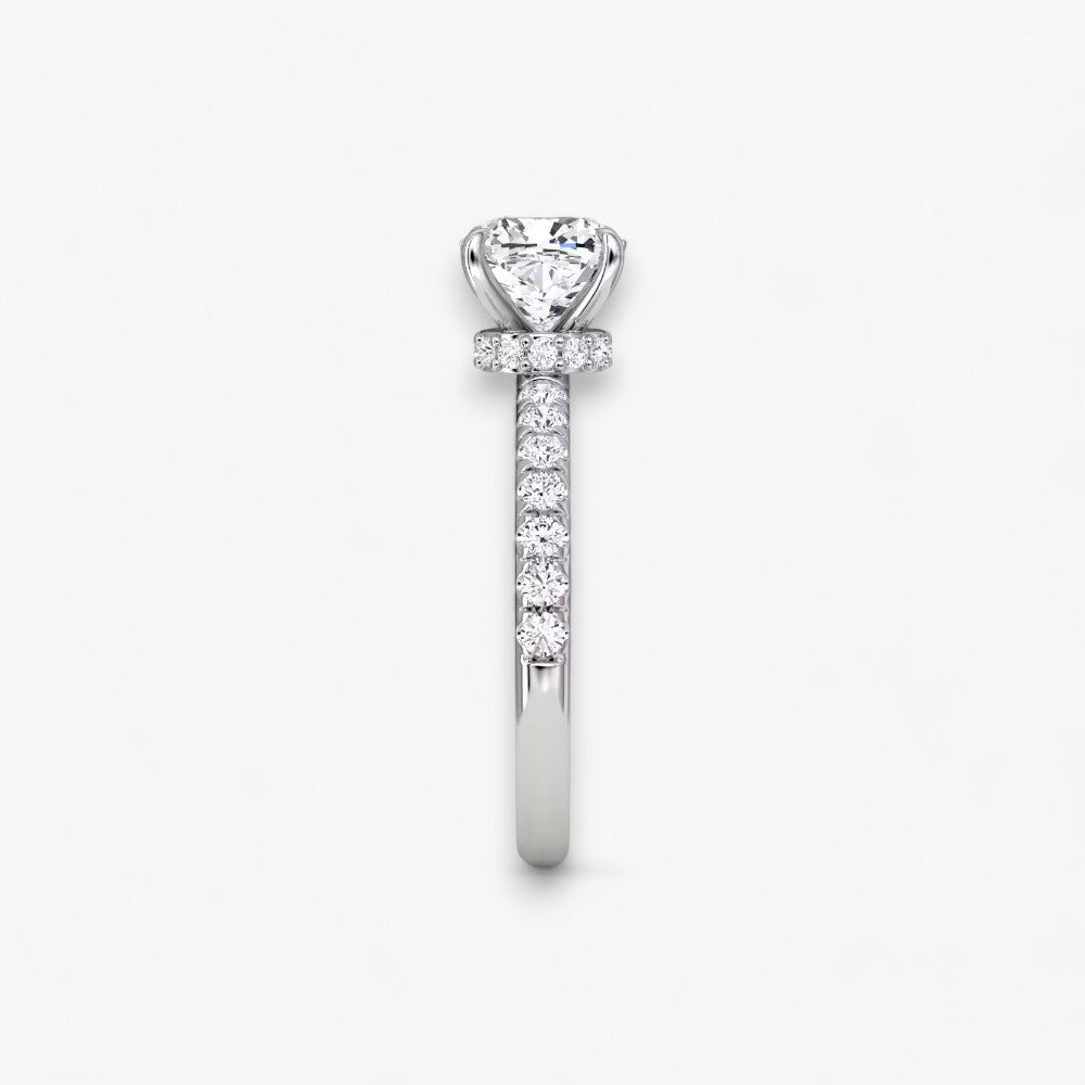 JOIE (Cushion natural diamond white gold with pave)