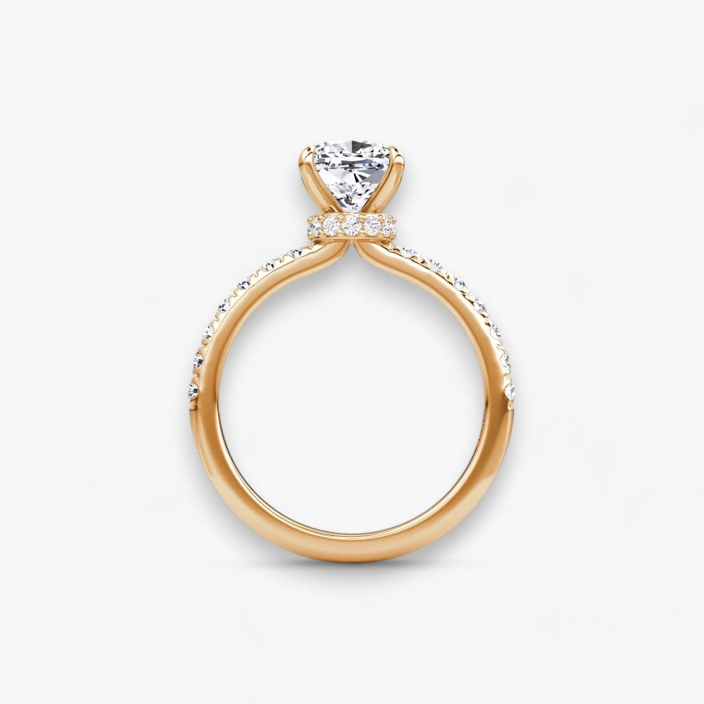 JOIE (Cushion natural diamond rose gold with pave)