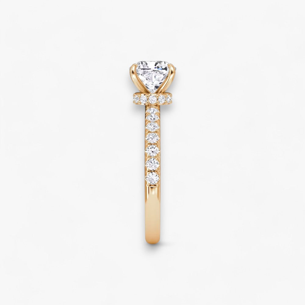 JOIE (Cushion natural diamond rose gold with pave)