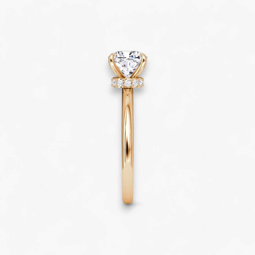 JOIE (Cushion natural diamond rose gold without pave)