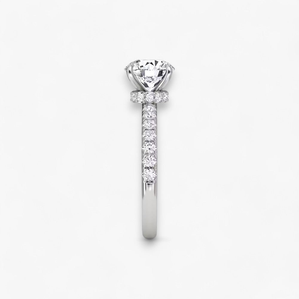 JOIE (Round Natural Diamond White Gold with Pave)