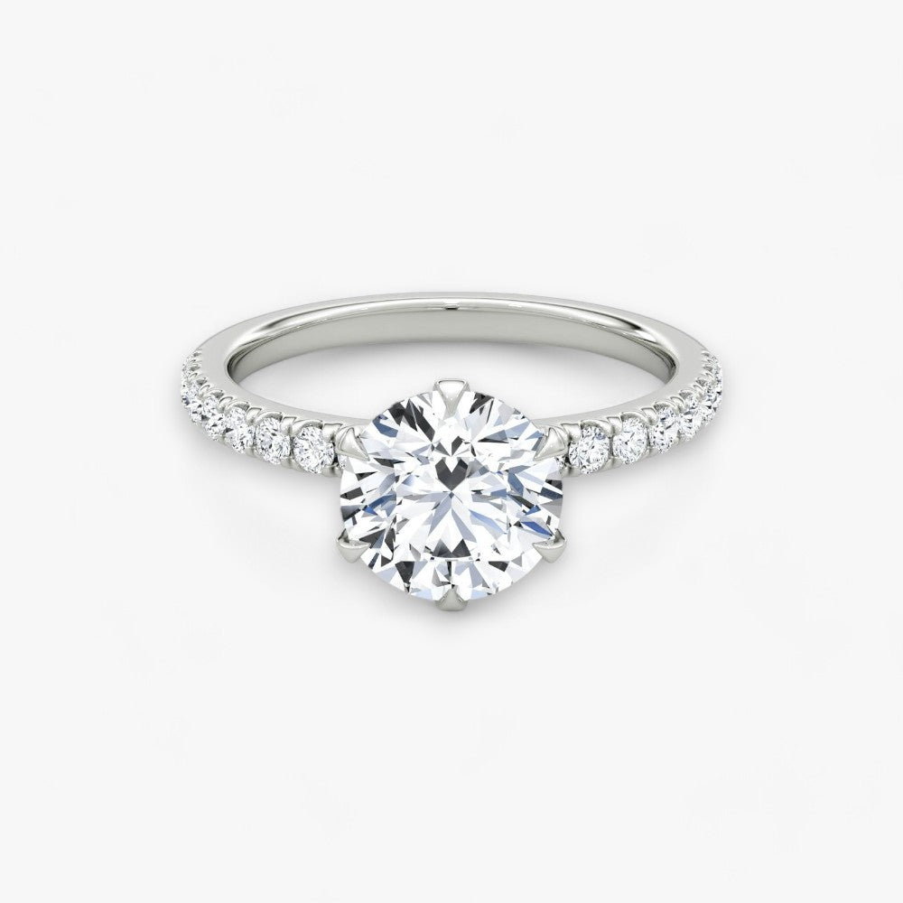 CLAIR (Round natural diamond white gold with pave)