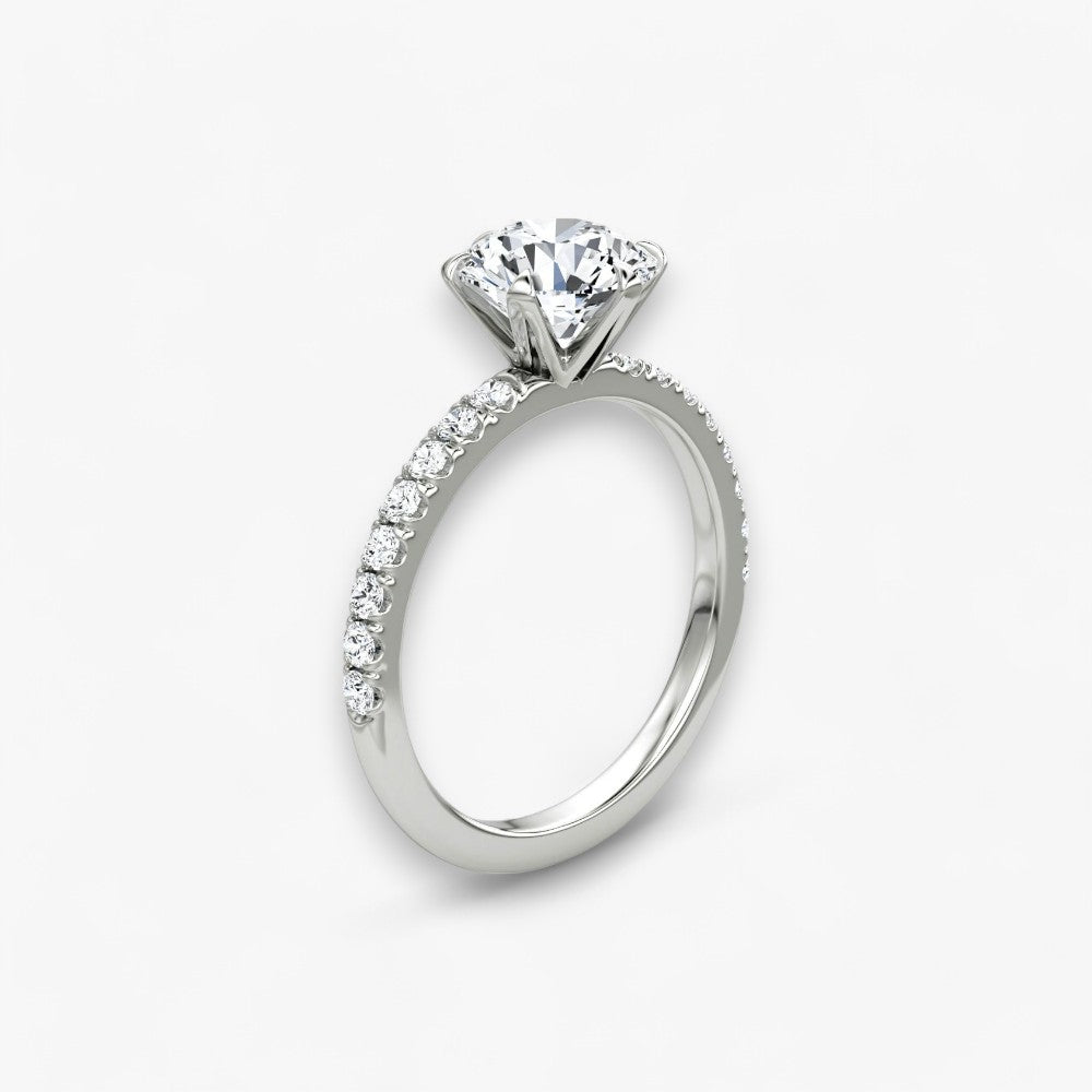 CLAIR (Round natural diamond white gold with pave)