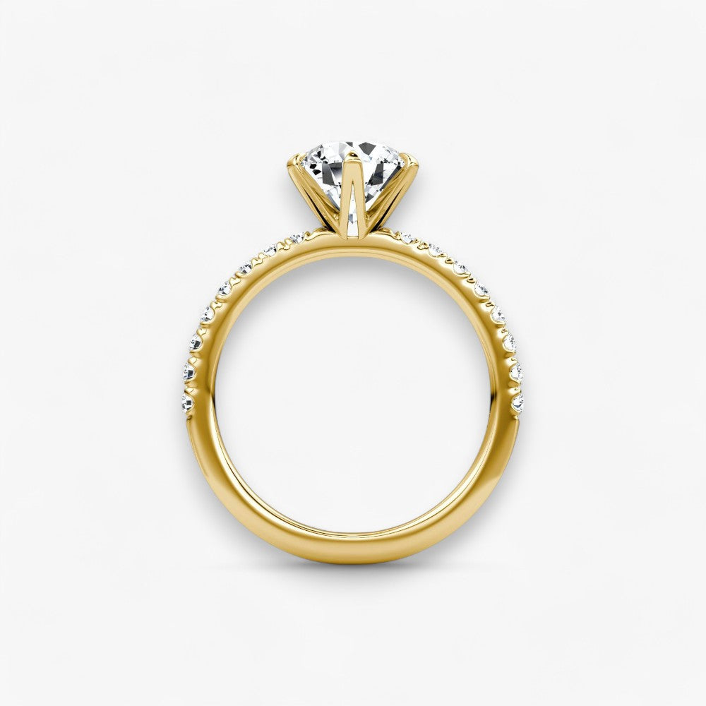 CLAIR (Round natural diamond yellow gold with pave)