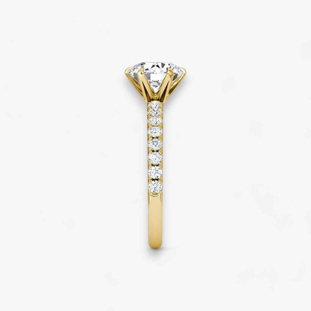 CLAIR (Round natural diamond yellow gold with pave)