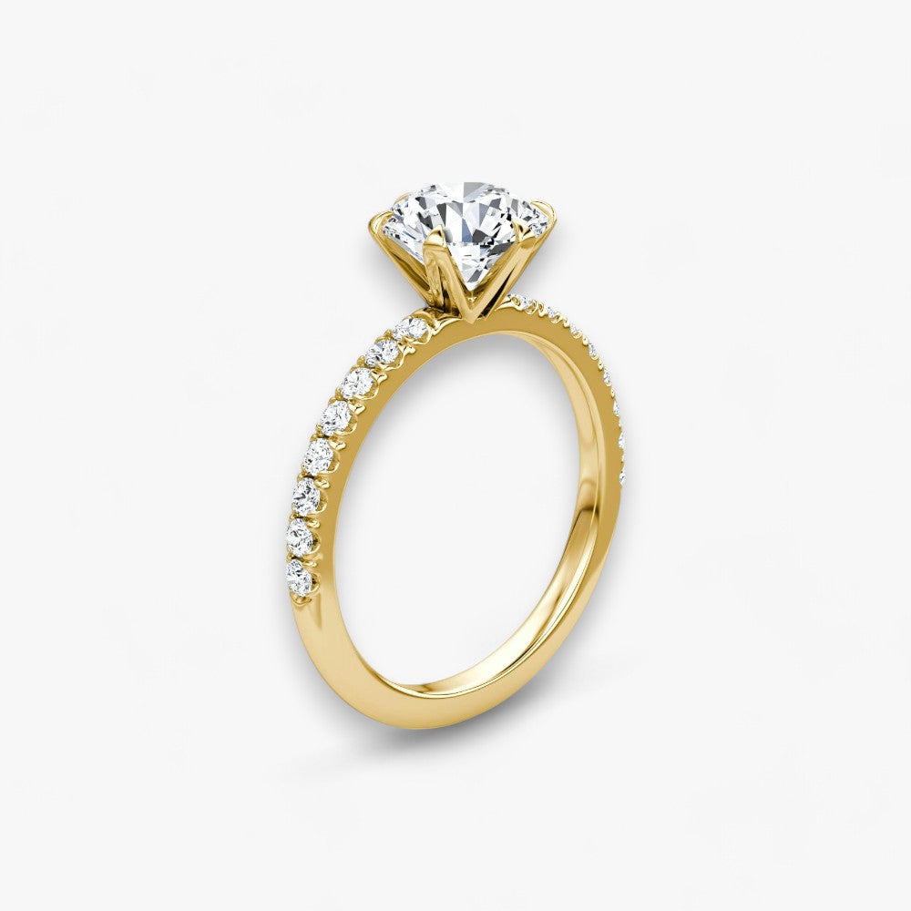 CLAIR (Round natural diamond yellow gold with pave)