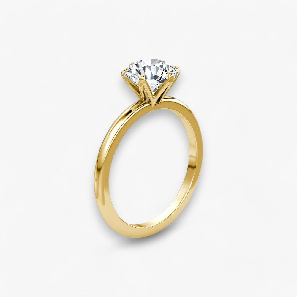 CLAIR (Round natural diamond yellow gold without pave)