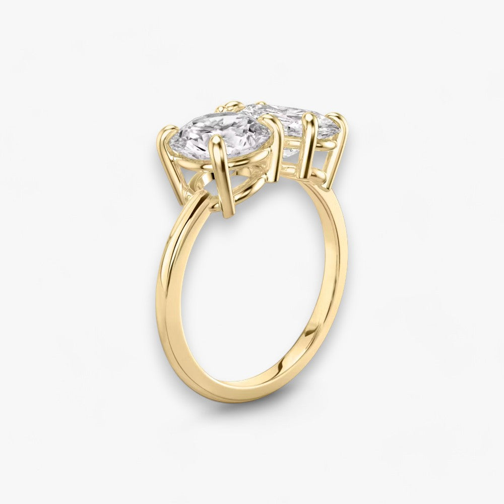 CHARM (Round + Oval natural diamond yellow gold without pavé)